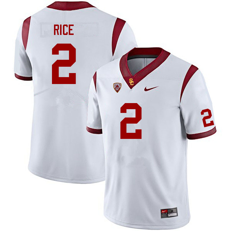 Men #2 Brenden Rice USC Trojans College Football Jerseys Sale-White - Click Image to Close